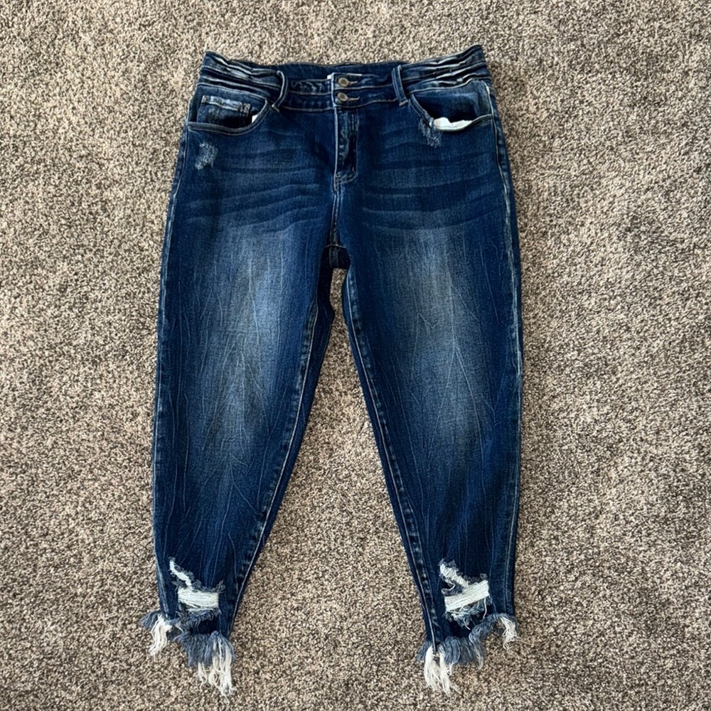 Stylish Blue Distressed Women's Jeans